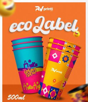 Copo EcoLabel 500ml Personalizado 360° PP 360 Digital UV  
