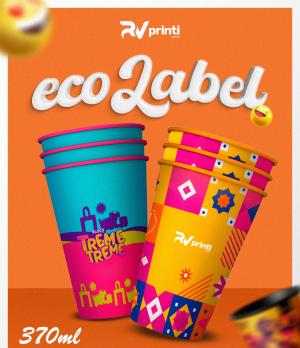 Copo EcoLabel 370ml Personalizado 360° PP 360 Digital UV  